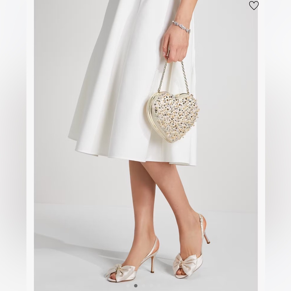 Kate Spade New York PEARL BEADED Mini Heart Shape Bag - Picture 8 of 9
